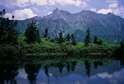 鏡平から望む槍ヶ岳