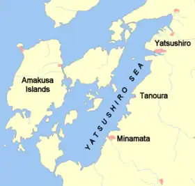 大矢野島の位置(100x100内)