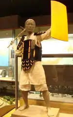 弥生時代の復元木製甲国立歴史民俗博物館展示。