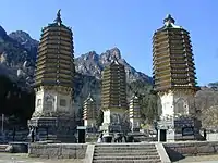 銀山塔林（中国語版）（昌平区）の7つの仏塔のうち5塔は金代にさかのぼる（2塔は元代）