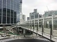 歩道橋との接続部を上部より撮影（2020年1月22日）