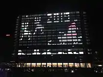 開業前の2019年クリスマス窓文字演出(2019年11月30日)