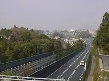 陣ケ下隧道より（左側が渓谷）