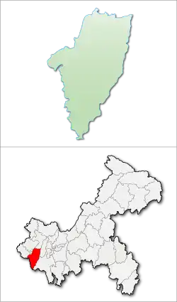 重慶市中の永川区の位置