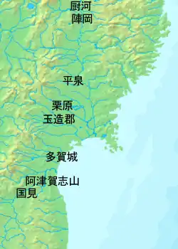 陸奥（東北地方太平洋側）の地図