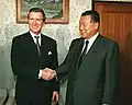アメリカ合衆国国防長官ウィリアム・コーエンと会談する森(2000年9月22日、東京都千代田区の内閣総理大臣官邸にて)