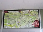 湯之元駅内の湯之元温泉の案内図
