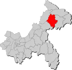 重慶市中の雲陽県の位置
