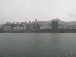 長江を隔てて望む市街地