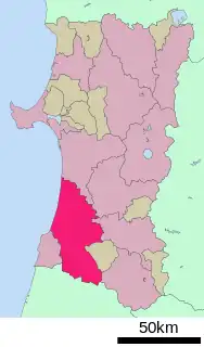 由利本荘市位置図
