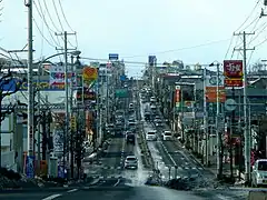 ゆりの木通り:根城バイパス(八戸市大杉平から根城七丁目を眺める)