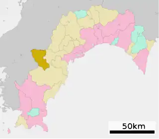 檮原町位置図