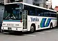大型貸切車三菱ふそう・P-MS725S西工58MC S型車体架装(1988年撮影)