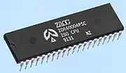 CPUの例、ザイログ社のZ80。Z80をCPUとして採用したコンピュータについては英語版カテゴリen:Category:Z80-based home computersが参照可。