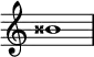 {
\override Score.TimeSignature #'stencil = ##f
\relative c'' {
\clef treble \time 4/4 bisis1
} }