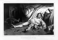 オノレ・ドーミエ『トランスノナン街、1834年4月15日』。殺人現場の報道。ジャーナリズムの普及にイラストレーションは大きく寄与した(カテゴリ)